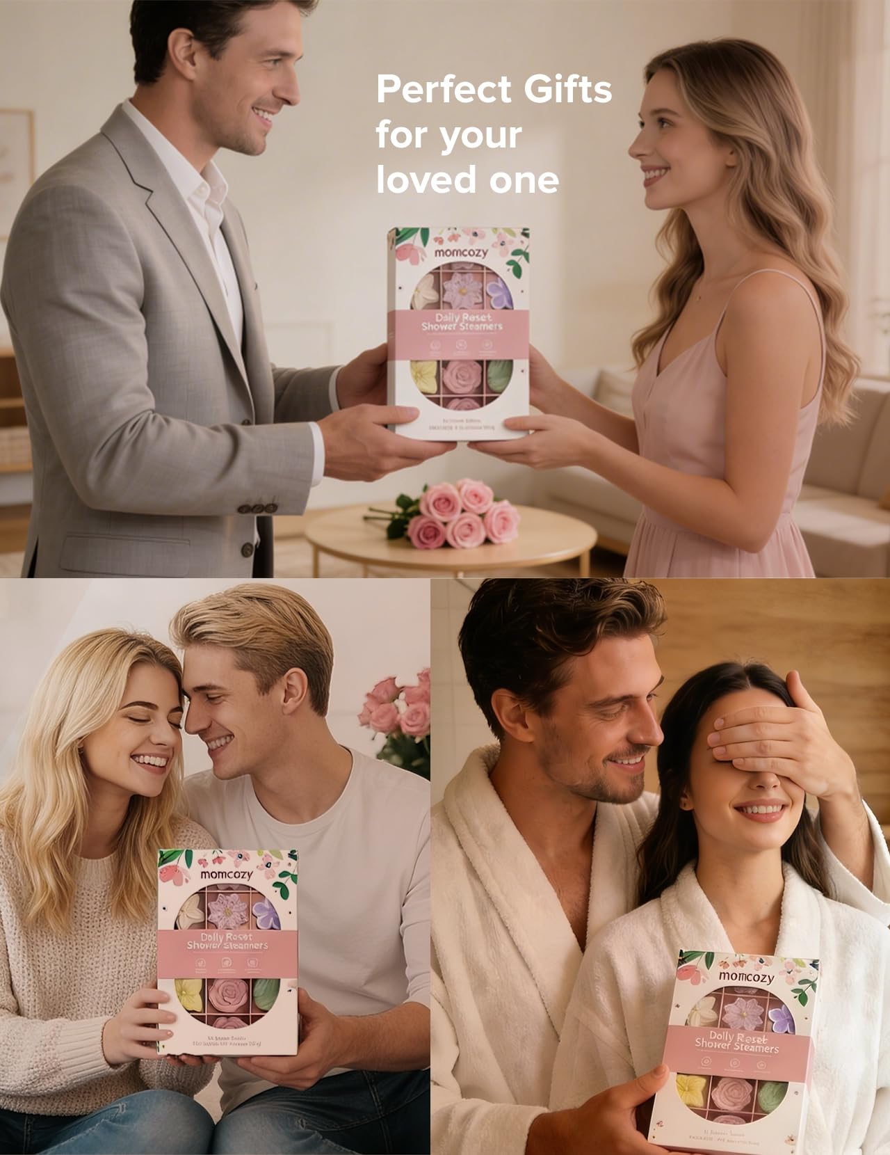 Momcozy peony steamer offers rich floral notes for a luxurious shower.