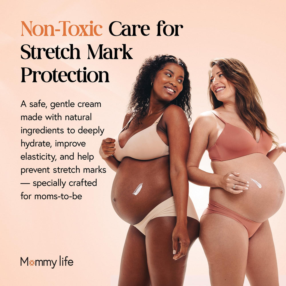 MOMMY LIFE Preggie Paste Belly Butter warmed between hands for easy application.