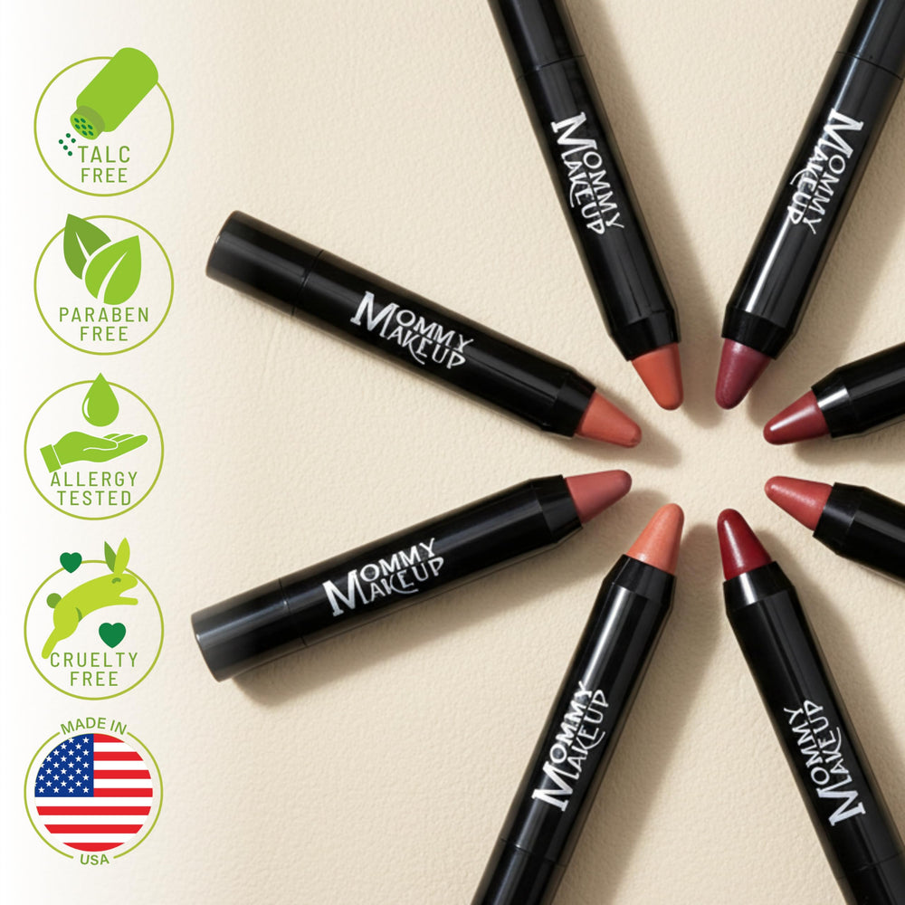 Mommy Makeup Triple Sticks buildable coverage for day to night looks.
