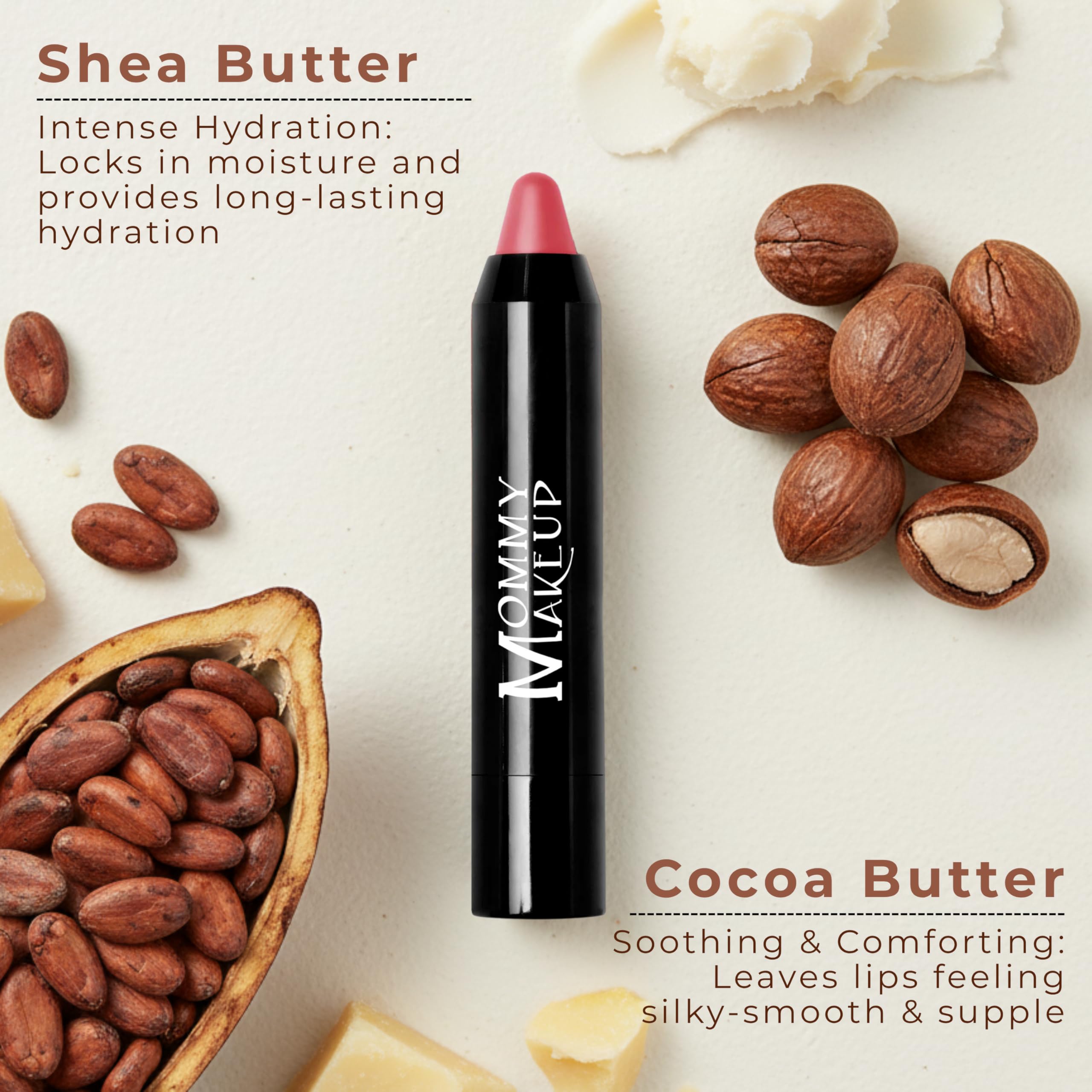 Mommy Makeup Triple Sticks Paris Pink cream blush swatch for a natural glow.