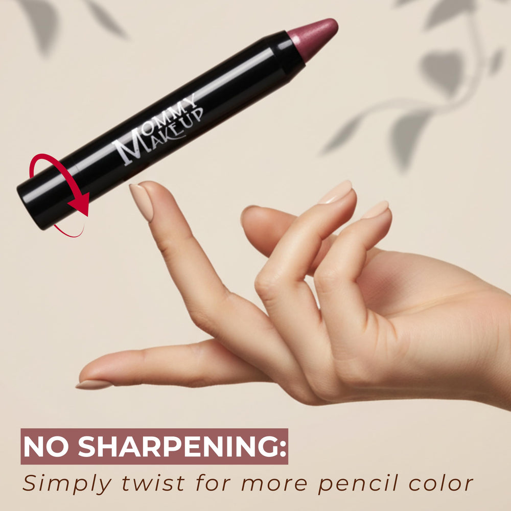 Mommy Makeup Triple Sticks twist-up design for quick touch-ups.