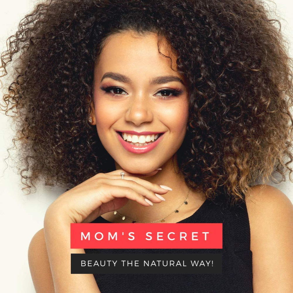 Closeup of lips wearing Mom's Secret gloss for a hydrated, glossy finish.