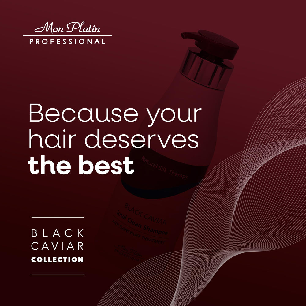 Mon Platin Black Caviar Total Clean packaging detail emphasizes premium branding.