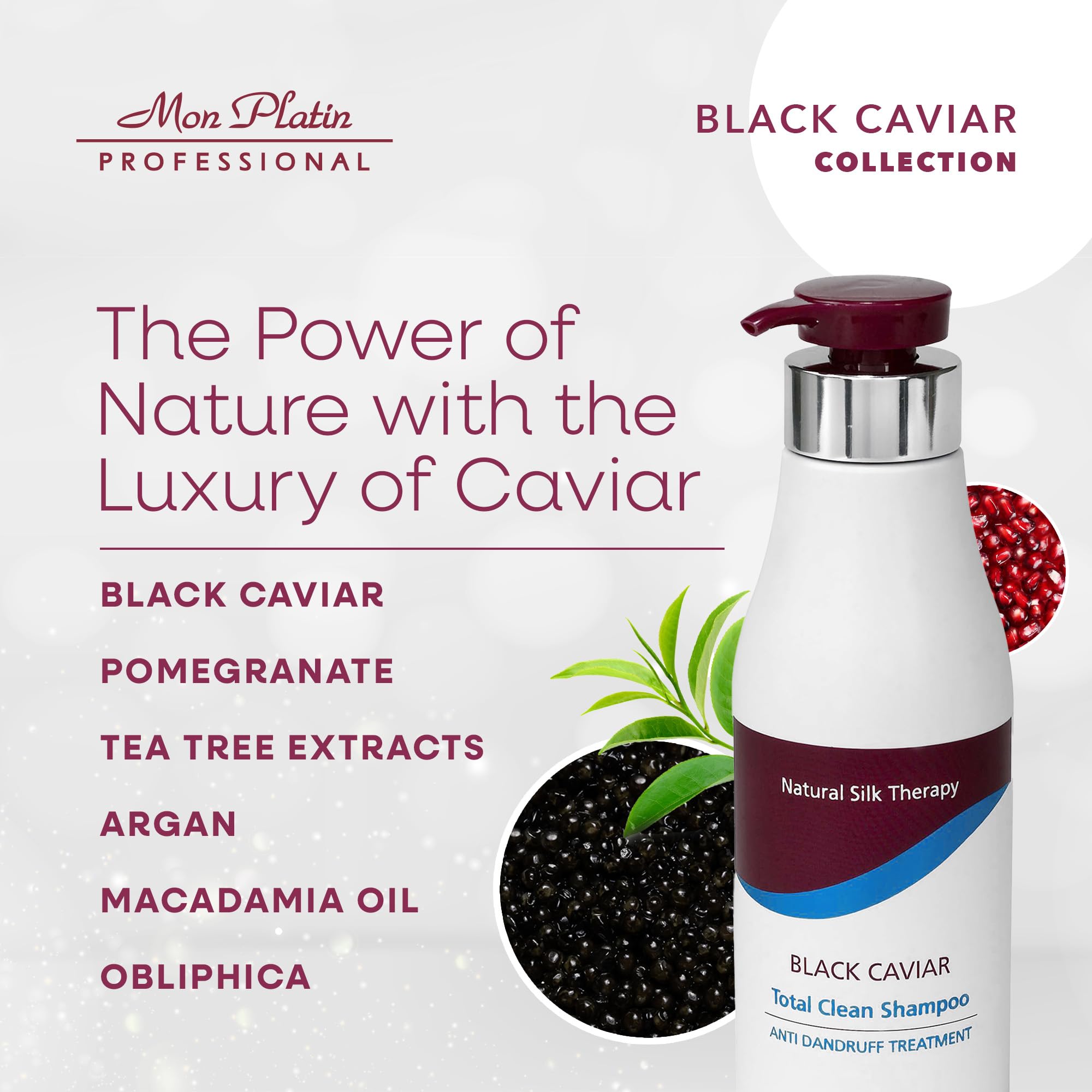 Mon Platin Black Caviar Total Clean routine application demonstrates even distribution.
