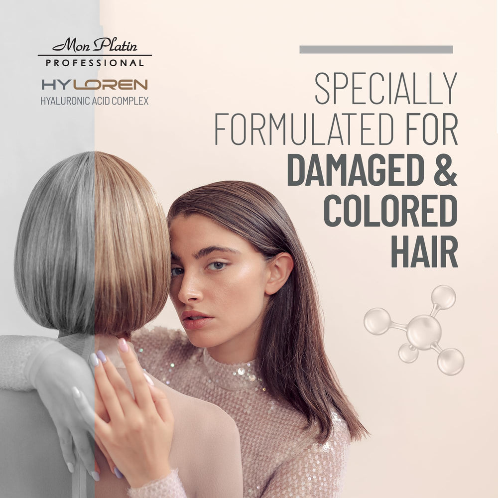 Close-up of Mon Platin Color Save Serum texture showing lightweight finish