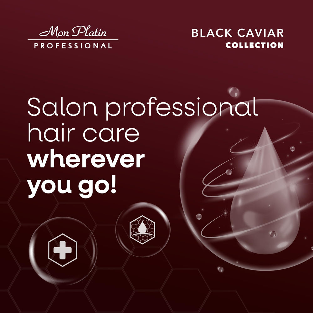 Mon Platin Natural Essences with olive oil and royal jelly nourish color-treated hair.