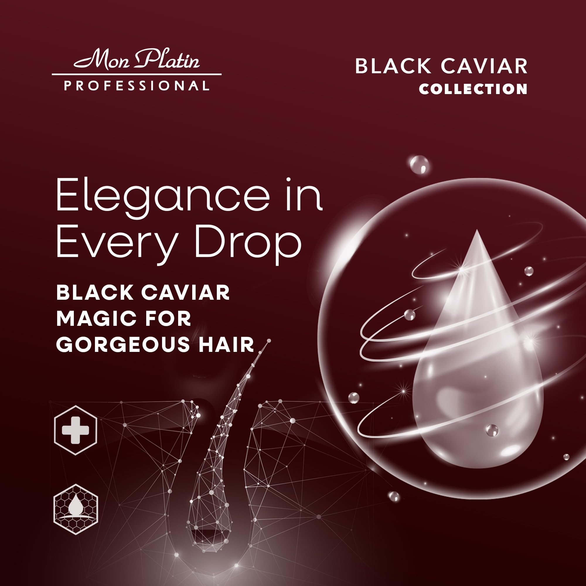 Serum applied to hair demonstrates smooth, manageable strands with volume in view.