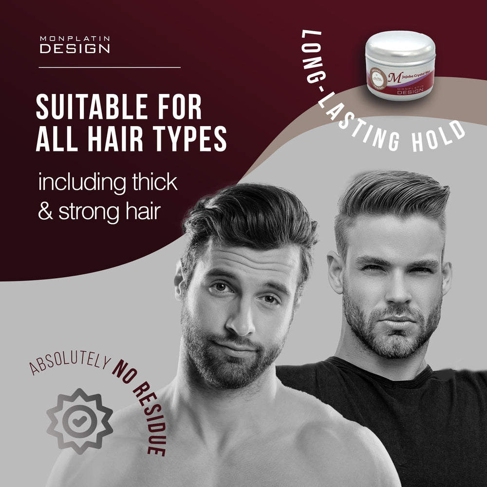 Mon Platin Professional Hair Wax provides strong hold for durable styling throughout the day.