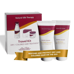 Mon Platin Travel Kit packaging closeup for on-the-go color-treated hair care.
