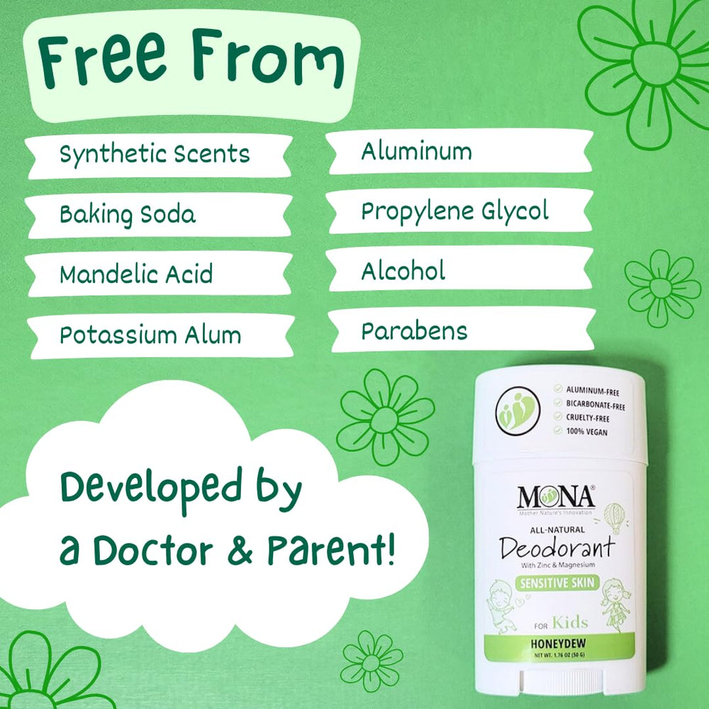 MONA deodorant in-use on underarms, odor control without irritation