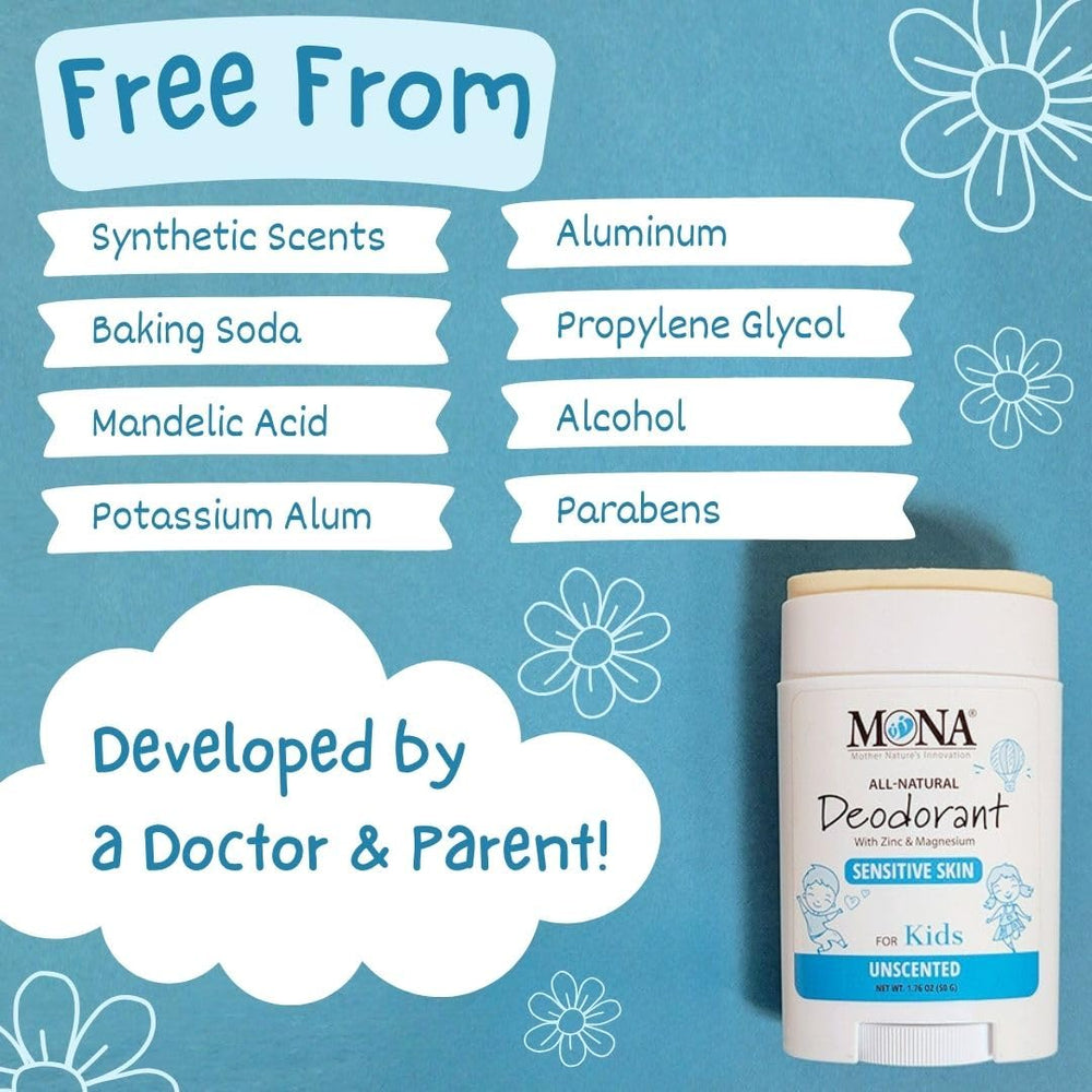 MONA made in USA label on kid-friendly packaging