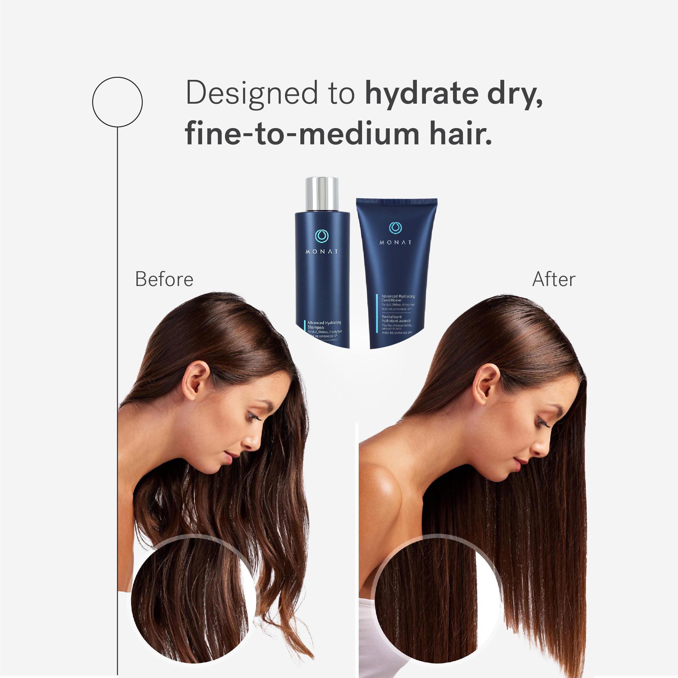 MONAT Advanced Hydration Conditioner bottle dispensing for soft, manageable hair