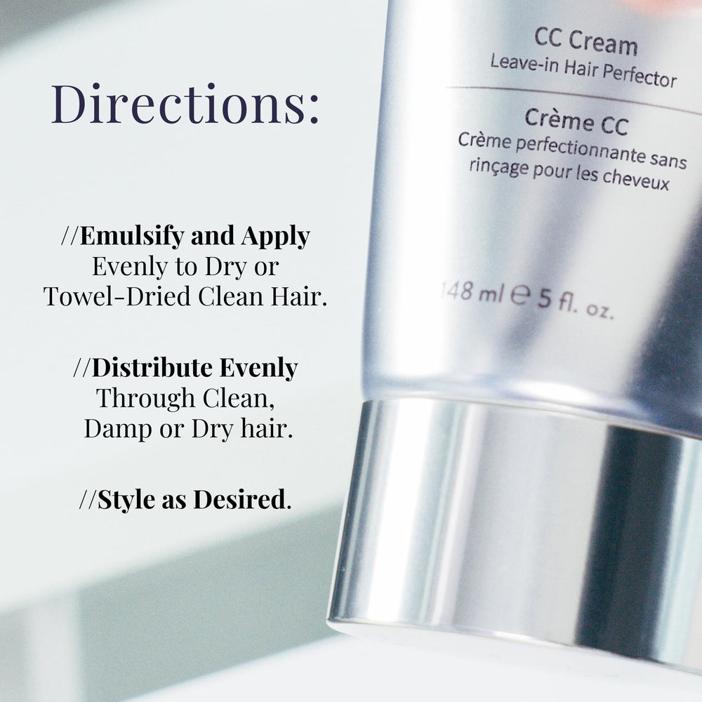 MONAT CC Cream on hair after styling delivers shine and softness.