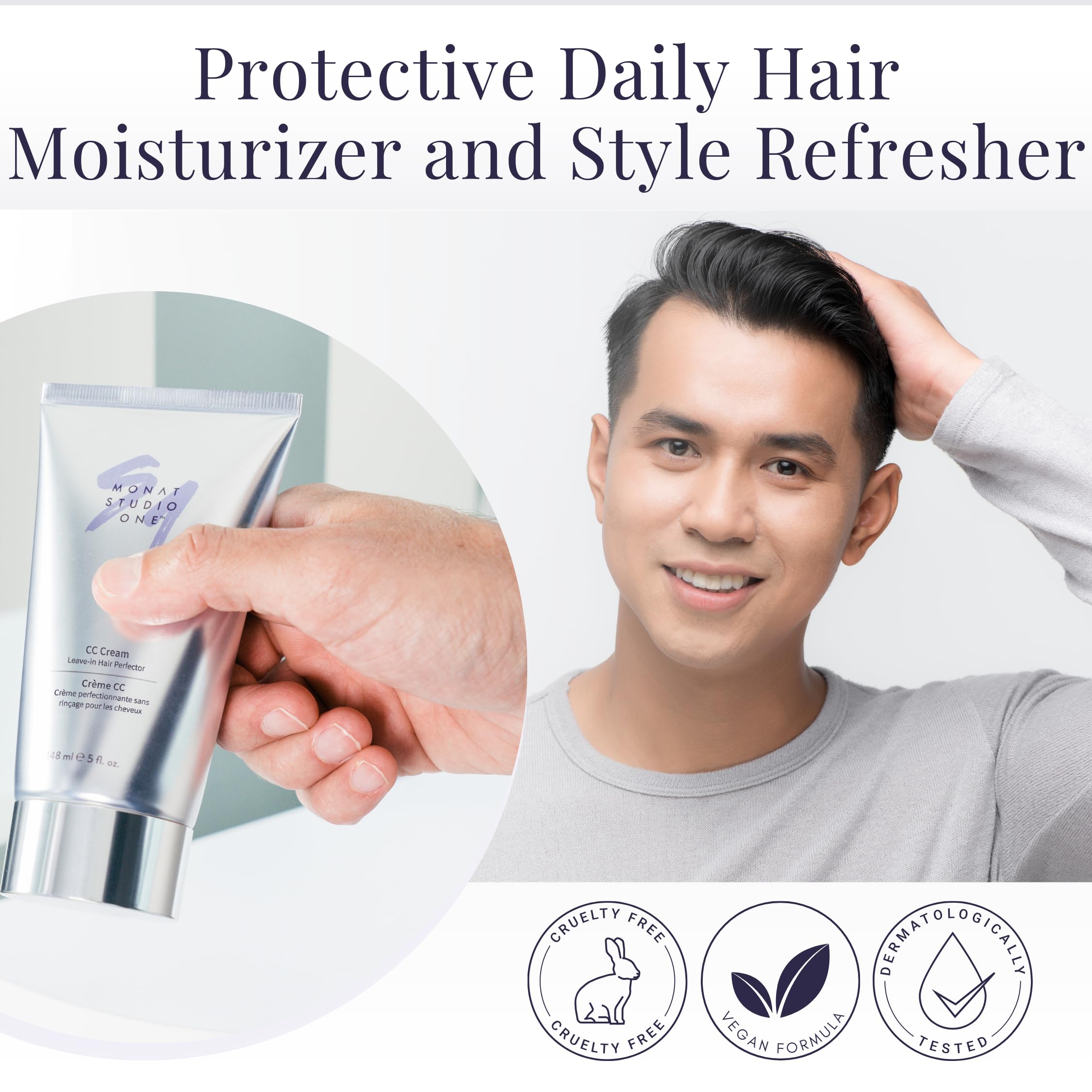 MONAT CC Cream keeps hair moisturized without heaviness for all hair types.