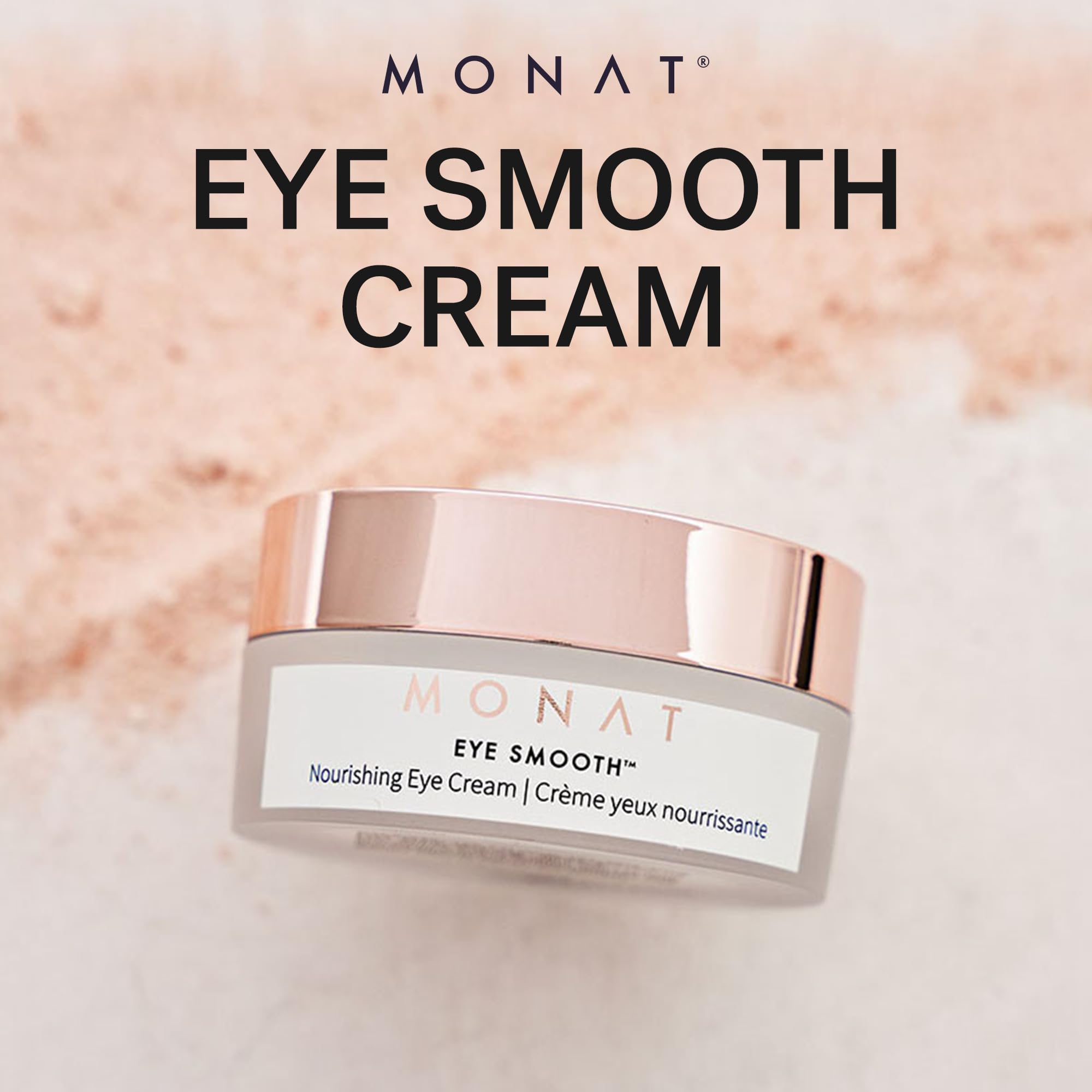 MONAT Eye Smooth packaging shot suggests travel-friendly eye care.