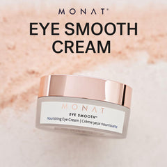 MONAT Eye Smooth packaging shot suggests travel-friendly eye care.