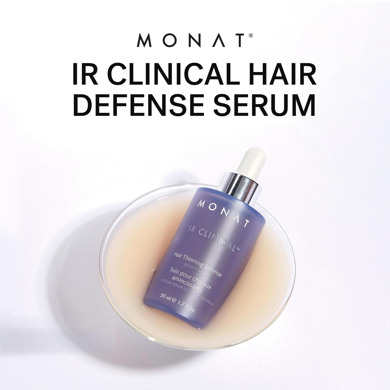 MONAT IR Clinical packaging design promotes premium, vegan-friendly haircare.