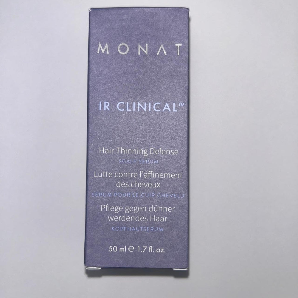 MONAT IR Clinical visible-density cues indicate thicker-looking hair with regular use.