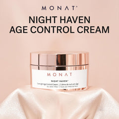 Creamy swirl of MONAT Night Haven Crème denotes sumptuous moisture