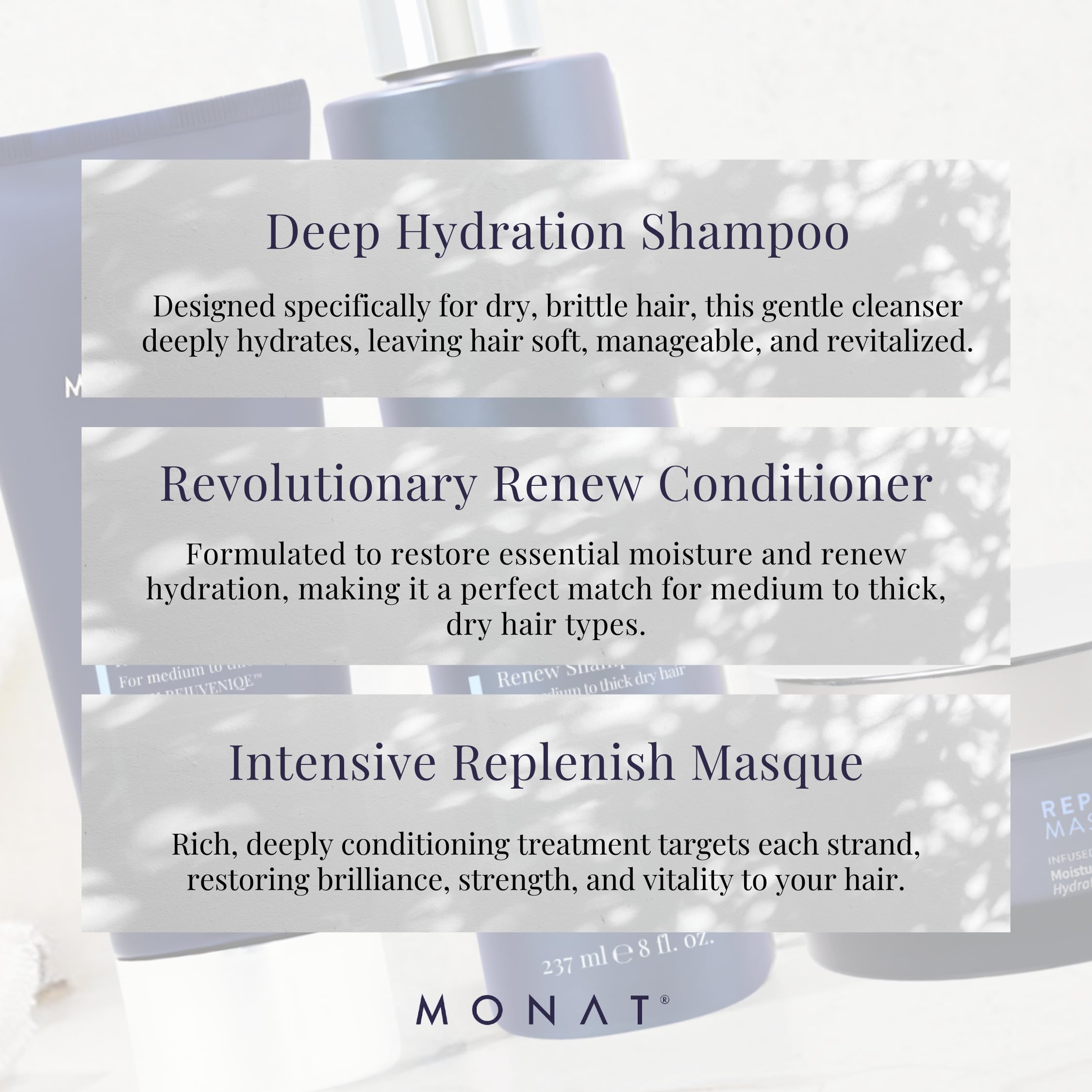 MONAT Renew Packaging close-up of premium bottle design.