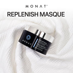 MONAT Replenish Masque rich cream texture ready for softness and manageability.