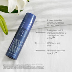 MONAT Smoothing Anti-Frizz Blowout Spray mist release for even coverage.