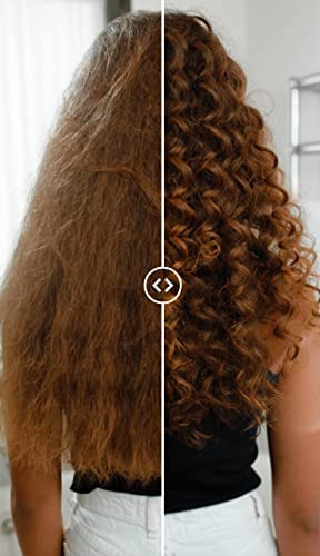 Finished hair look with Curl Me Now reflects defined, manageable curls and salon-like shine