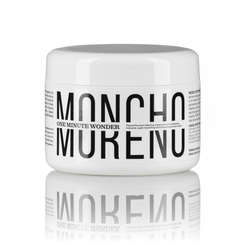 MONCHO MORENO One Minute Wonder bottle close-up for fast, salon-grade care