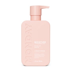 MONDAY Haircare MOISTURE bottle on a bathroom shelf for daily hydration