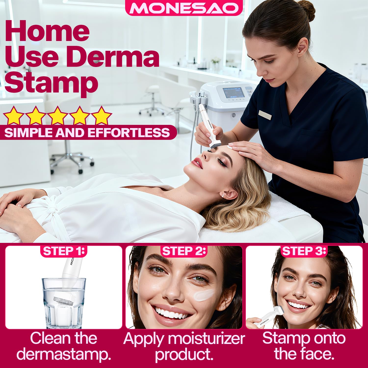 MONESAO Derma Stamp replacement heads provide flexible customization.