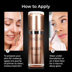 Monica Ann Beauty Dual-Action Primer being applied for even skin tone