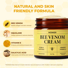 MONIER Bee Venom Cream application on hand for daily nourishment and smoothness.