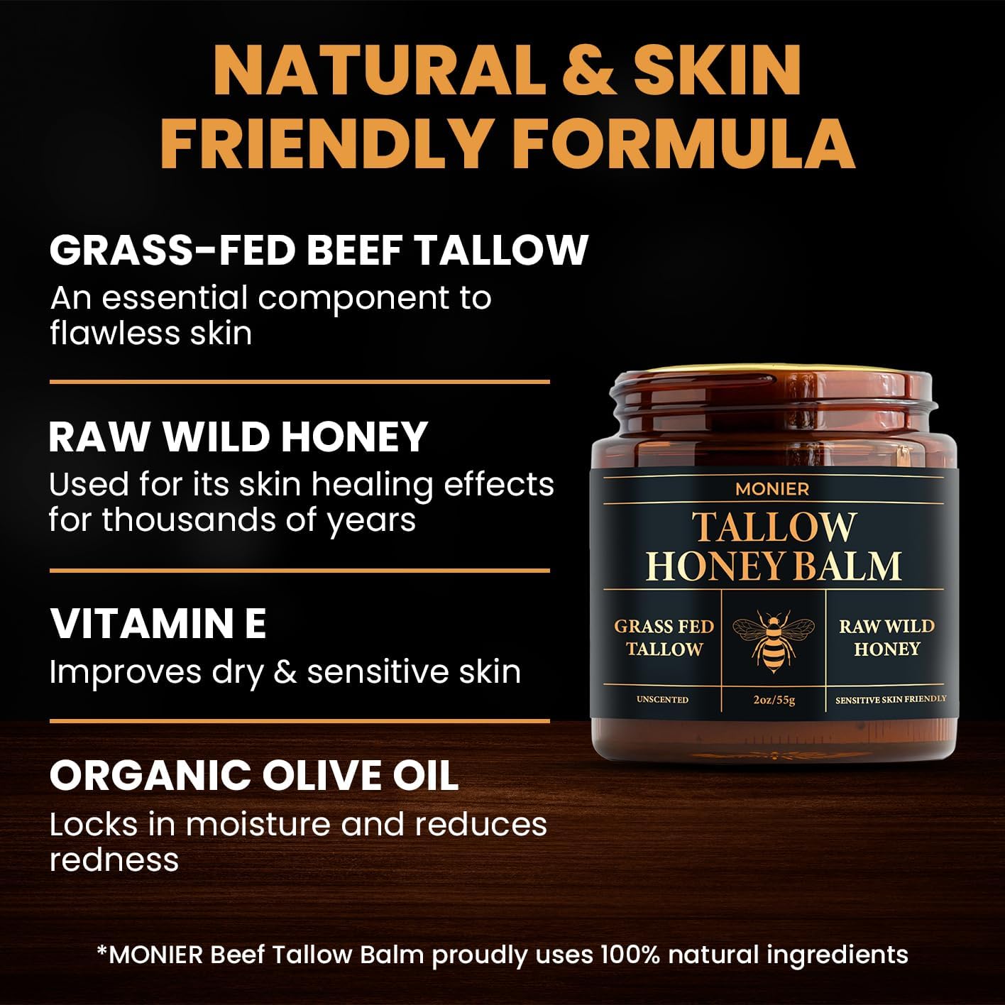 MONIER balm texture close-up shows how it spreads easily.