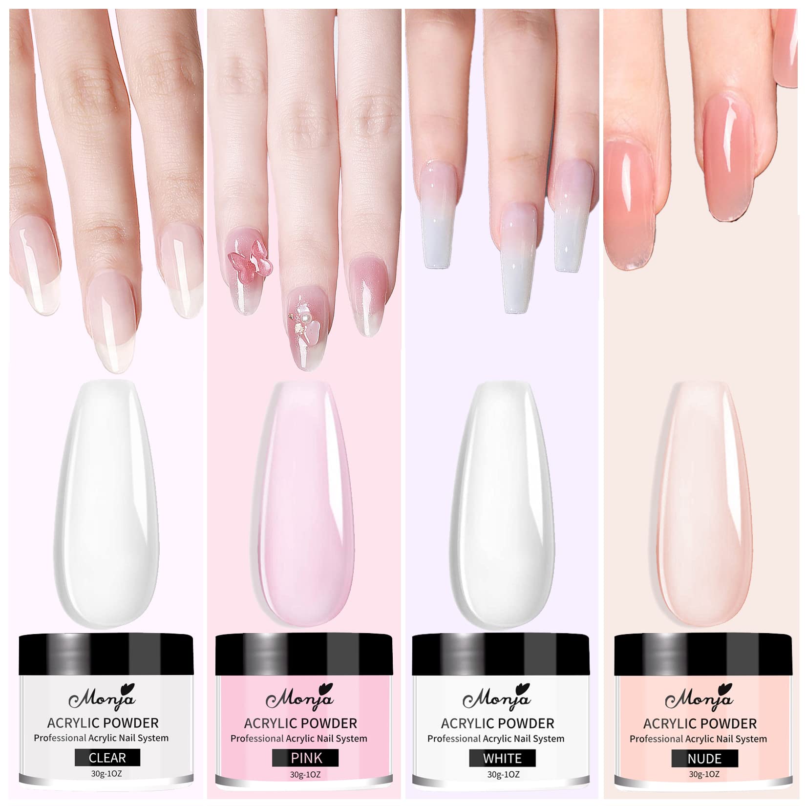Monja no-lamp curing powder set saves time in salons.