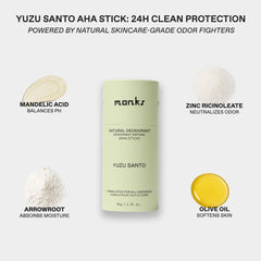 Monks Yuzu Santo deodorant stick close-up shows creamy texture