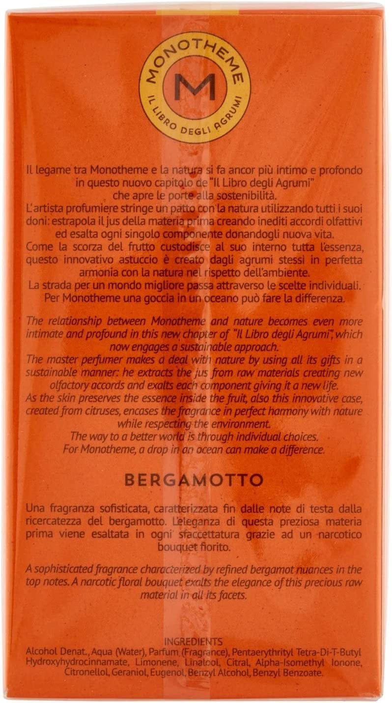 Monotheme Bergamotto EDT box with premium citrus-inspired packaging