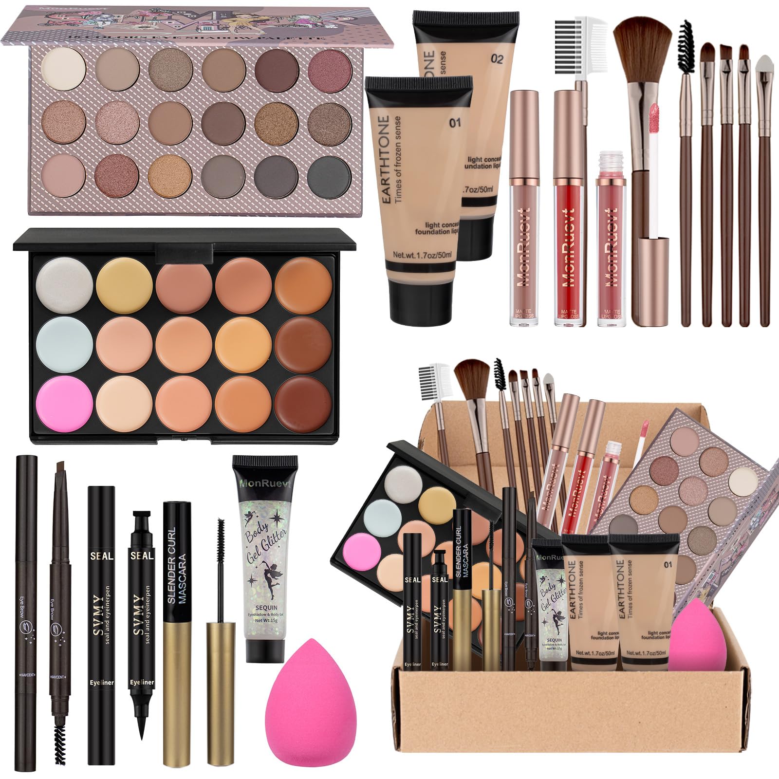 MONRUEVT makeup kit 18-color eyeshadow palette for versatile daily looks