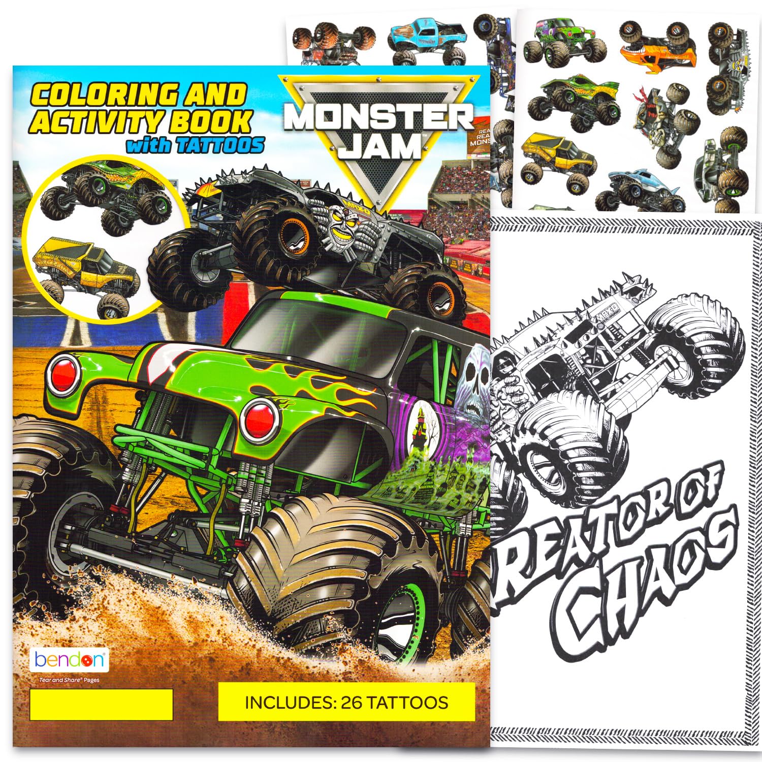 Monster Jam coloring book with monster truck pages for hours of activity.