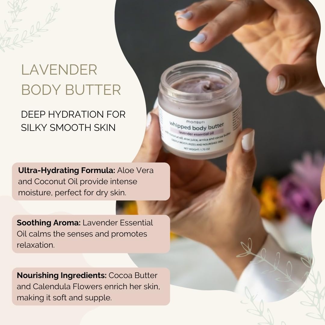 Monsuri organic ingredients with no artificial fragrances for natural pampering.