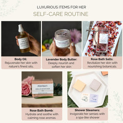 Monsuri skincare set with organic ingredients for gentle pampering.