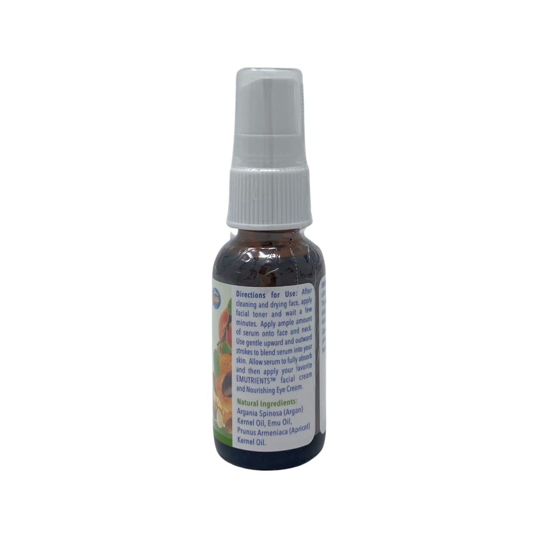 Montana Gold Montana Emu Ranch Super Serum label closeup showing emu oil blend for nourishment.