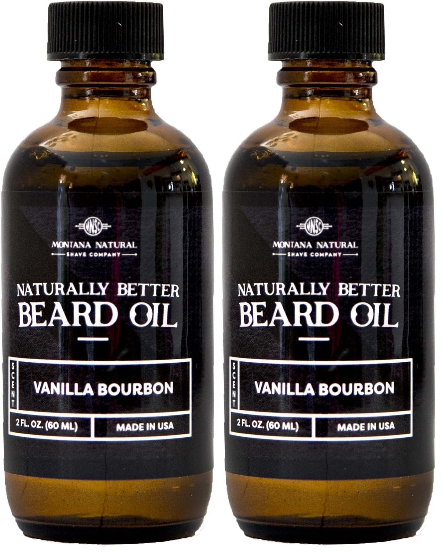 Montana Natural Shave Vanilla Bourbon beard oil bottle for a smooth, conditioned beard.