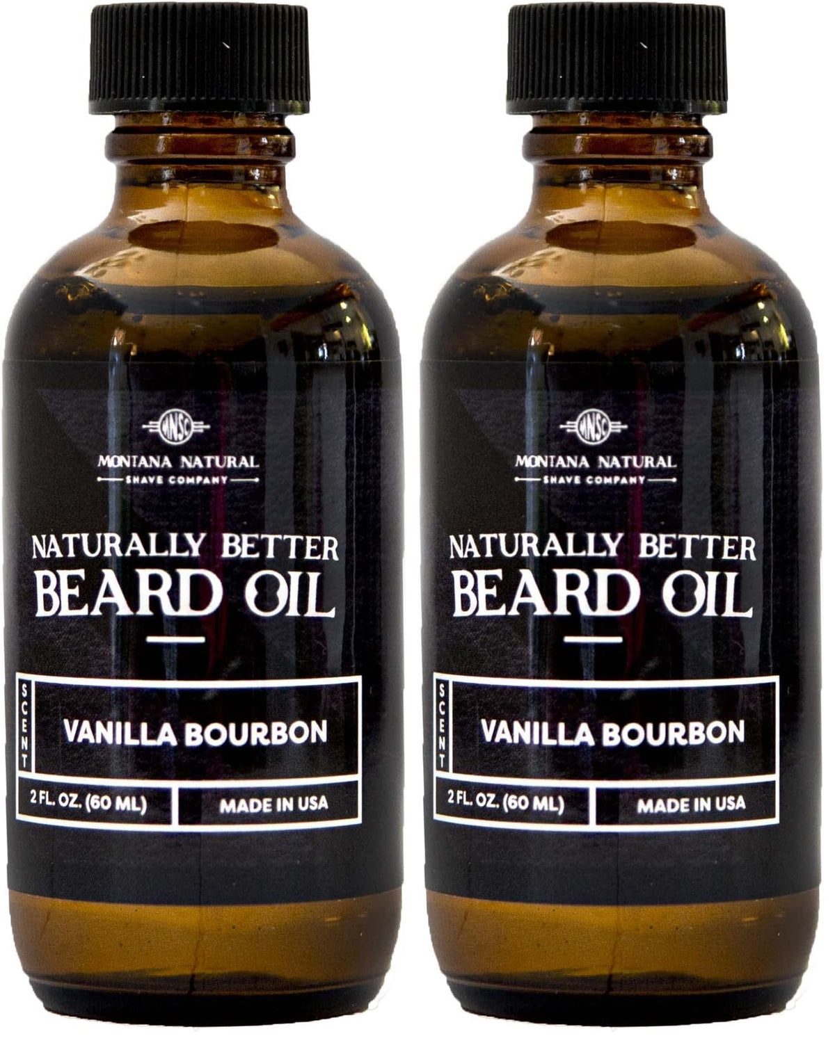 Montana Natural Shave Vanilla Bourbon beard oil bottle for a smooth, conditioned beard.