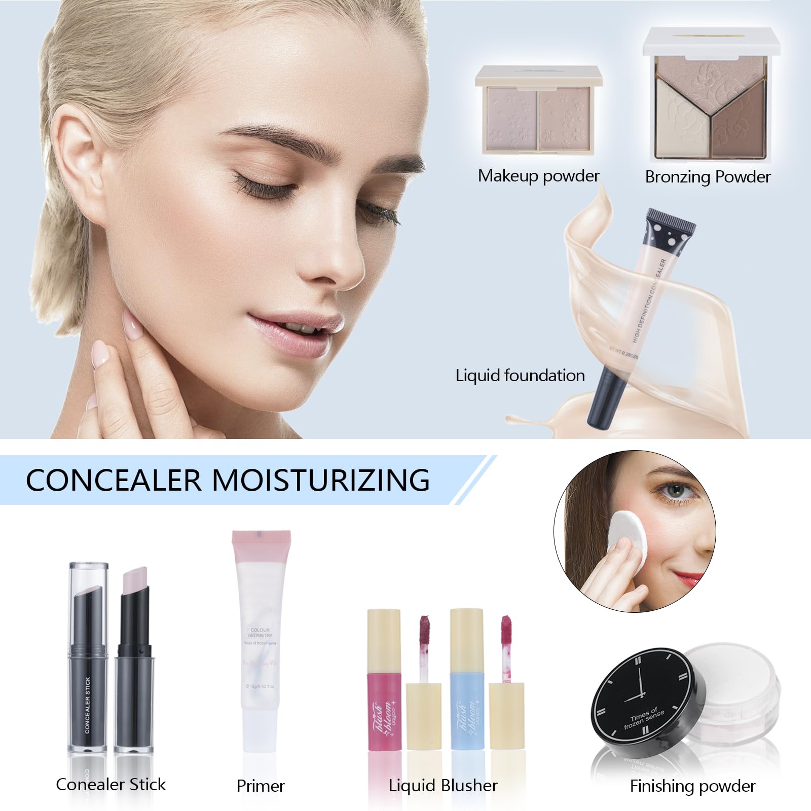 Moobirlet cat-eye stencils with eyebrow pencil for defined features.