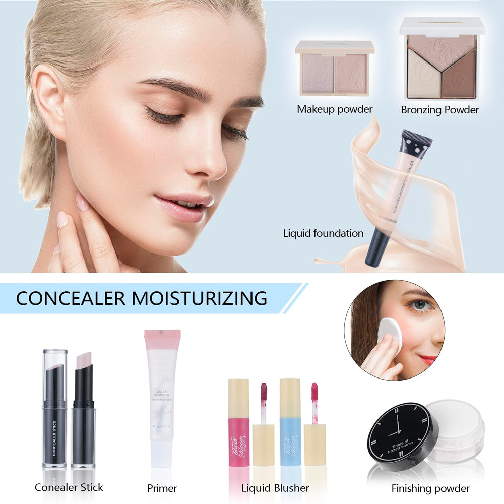 Moobirlet cat-eye stencils with eyebrow pencil for defined features.