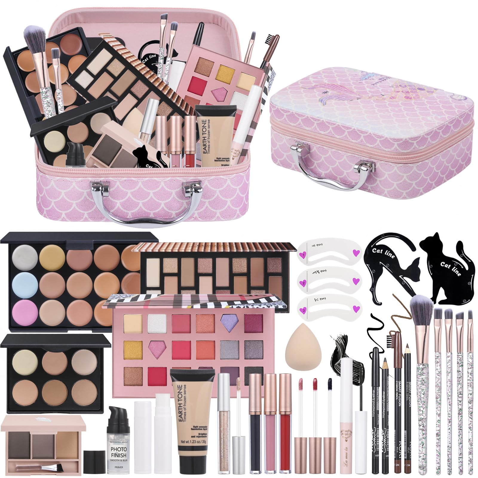 Moobirlet makeup kit for teens in travel case for on-the-go beauty routines.