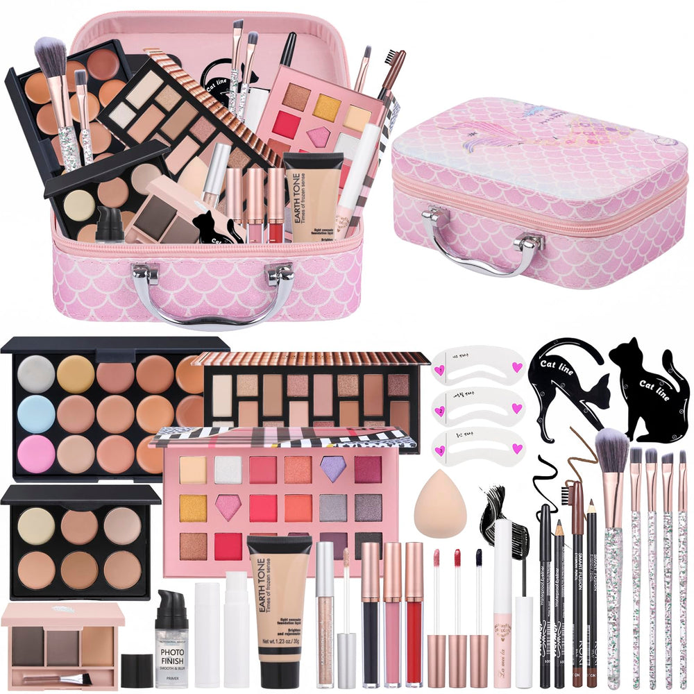 Moobirlet makeup kit for teens in travel case for on-the-go beauty routines.