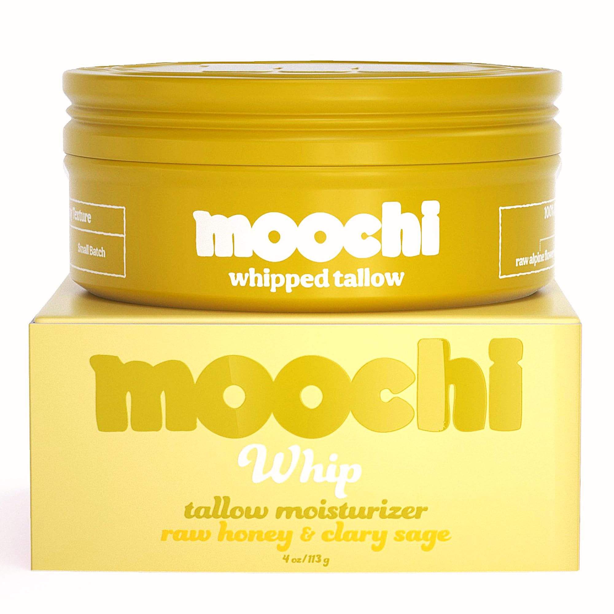 Moochi Beef Tallow Skin Jar demonstrating deep hydration for soft, nourished skin.