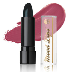 Mood Lips color-changing lipstick tube shows a personalized shade transformation