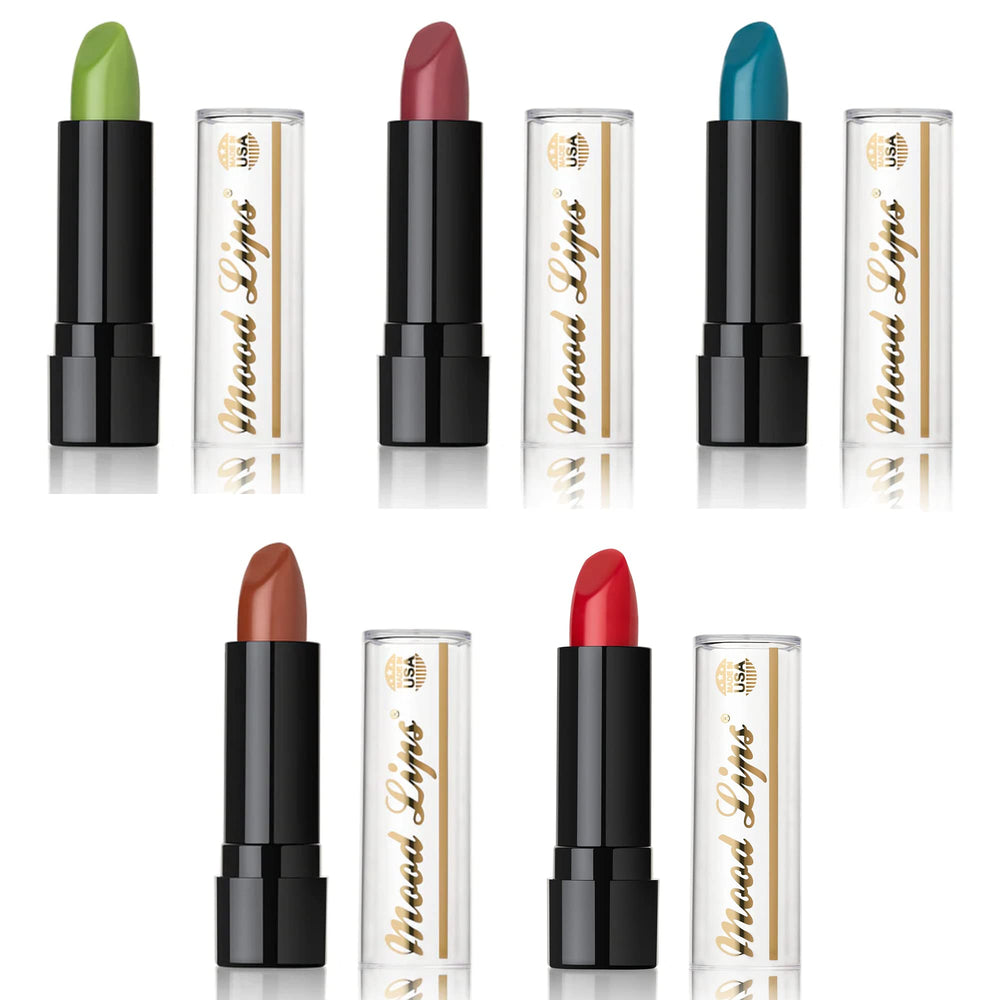 Mood Lips twelve-hour wear shows durable color for all-day use